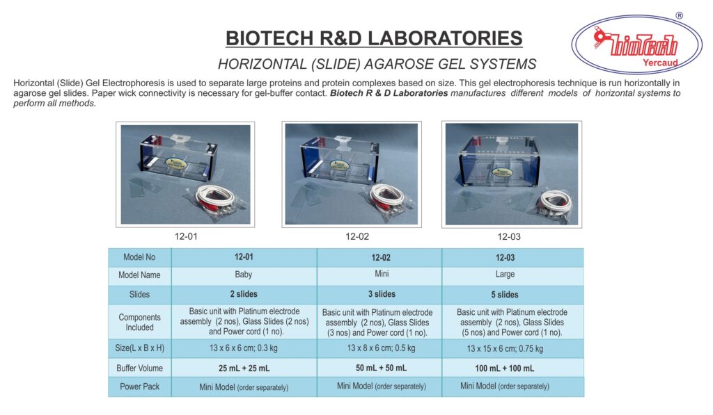 horizontal slide electrophoresis